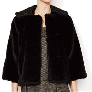 Shoshanna Black Faux Fur Cropped Coat